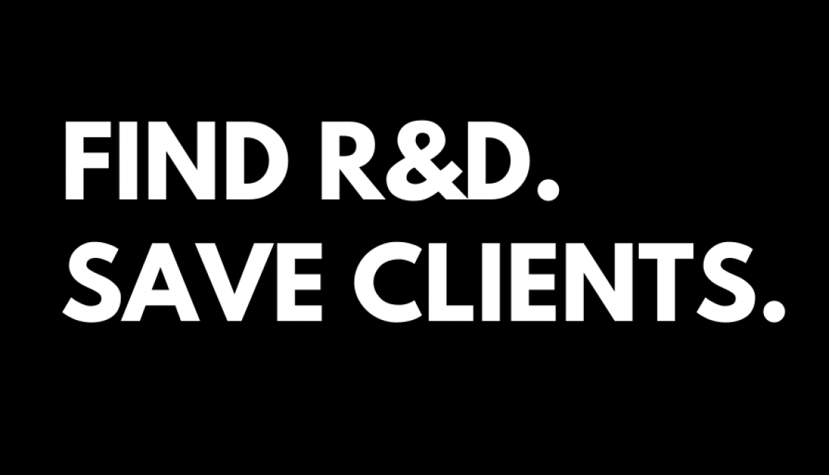 FIND R&D SAVE CLIENTS